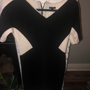 Black and Creme Perfect Career Dress Ann Taylor